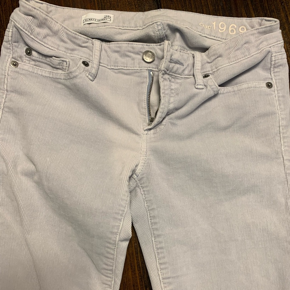 Gap 1969 Always Skinny Light Gray Corduroy Pants